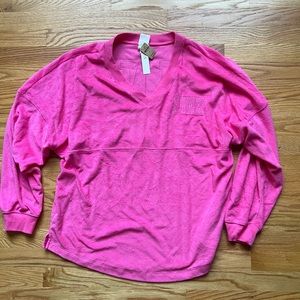 NWT Varsity Beach Terry V Neck sweatshirt - Victoria’s Secret PINK